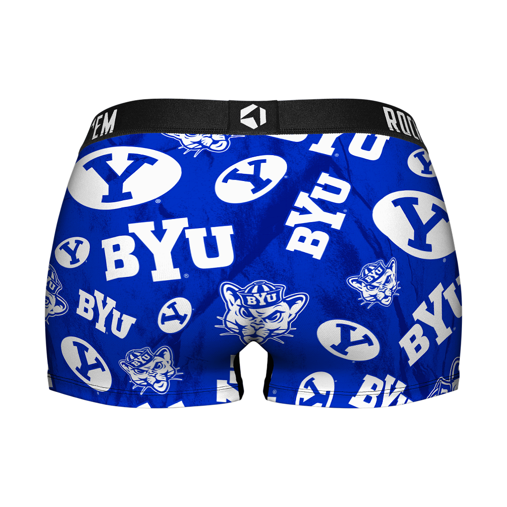 Women's Boy Shorts - BYU Cougars - Logo All-Over