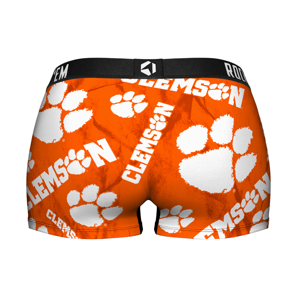 Women's Boy Shorts - Clemson Tigers - Logo All-Over