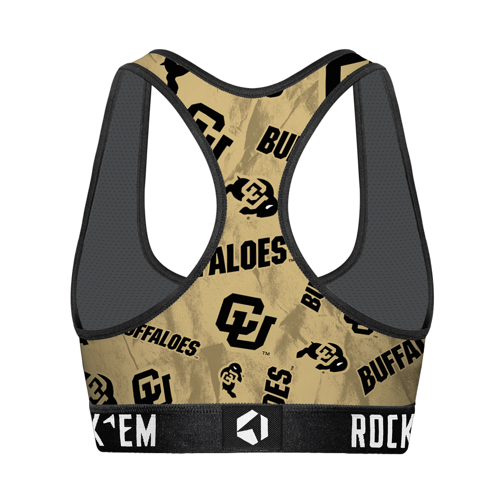Women's Sports Bra - Colorado Buffaloes - Logo All-Over
