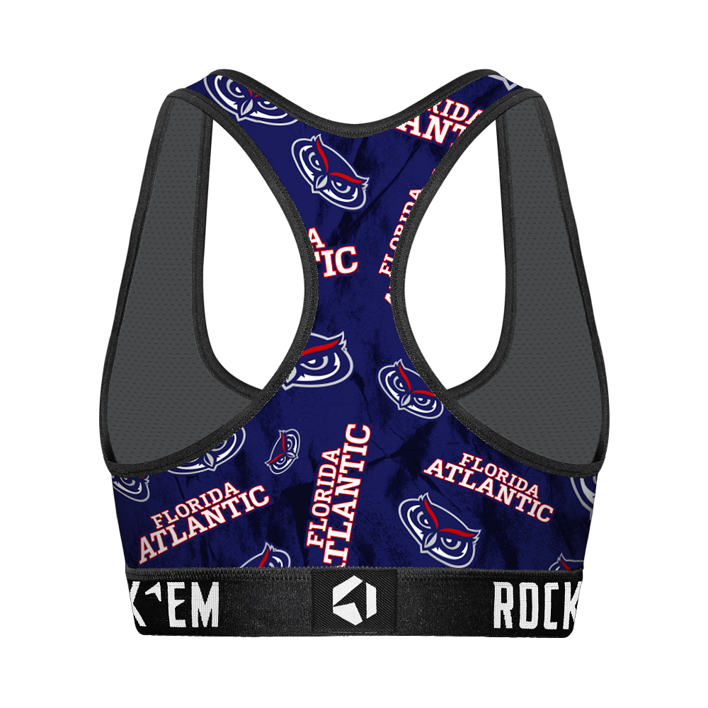 Women's Sports Bra - FAU Owls - Logo All-Over