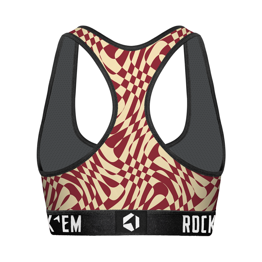 Women's Sports Bra - Florida State Seminoles - Wavy Checkers