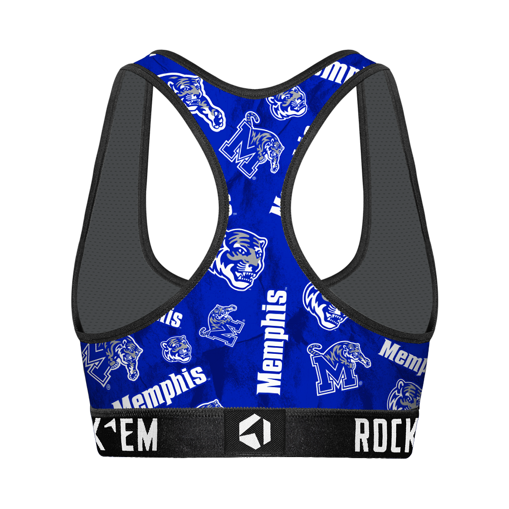 Women's Sports Bra - Memphis Tigers - Logo All-Over