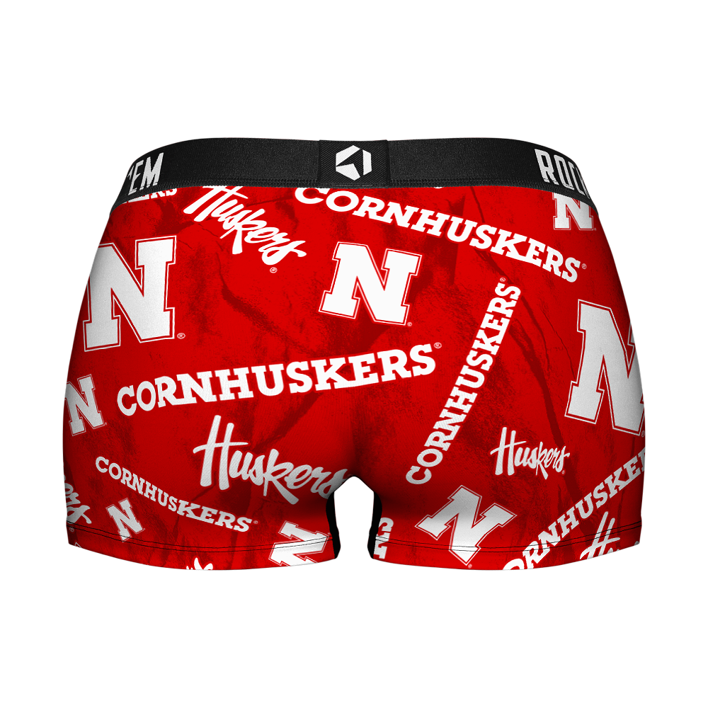 Women's Boy Shorts - Nebraska Huskers - Logo All-Over