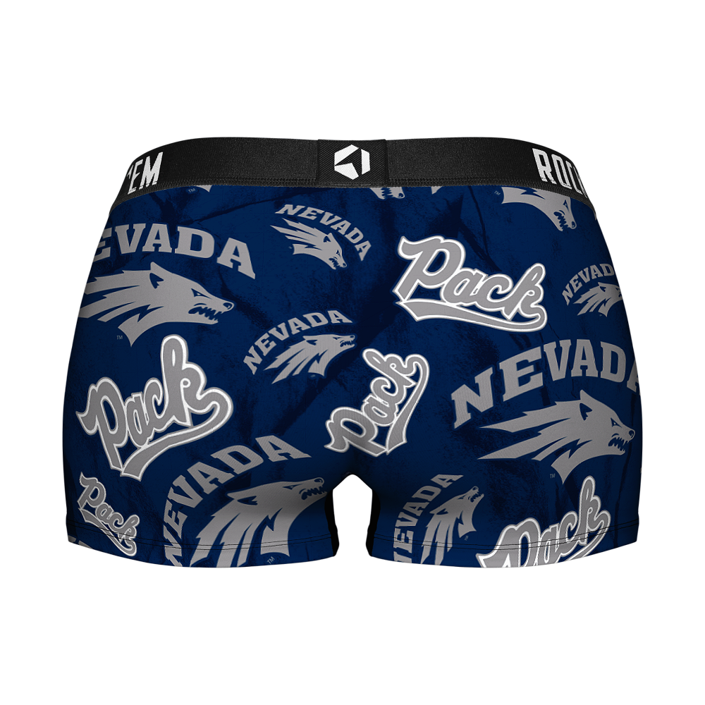 Women's Boy Shorts - Nevada Wolf Pack - Logo All-Over
