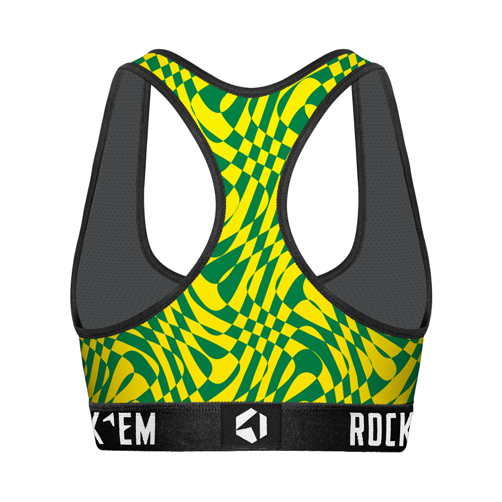 Women's Sports Bra - Oregon Ducks - Wavy Checkers