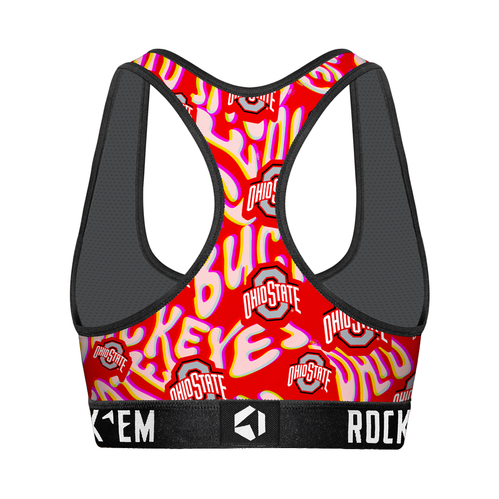 Women's Sports Bra - Ohio State Buckeyes - Twisted Wordmark