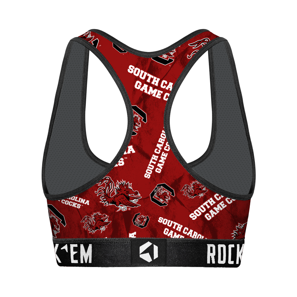 Women's Sports Bra - South Carolina Gamecocks - Logo All-Over