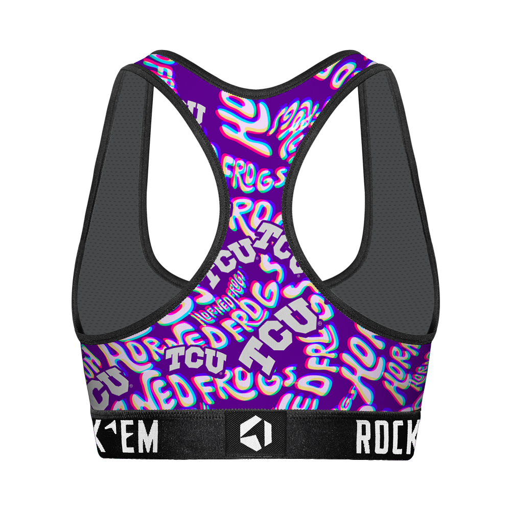 Women's Sports Bra - TCU Horned Frogs - Twisted Wordmark