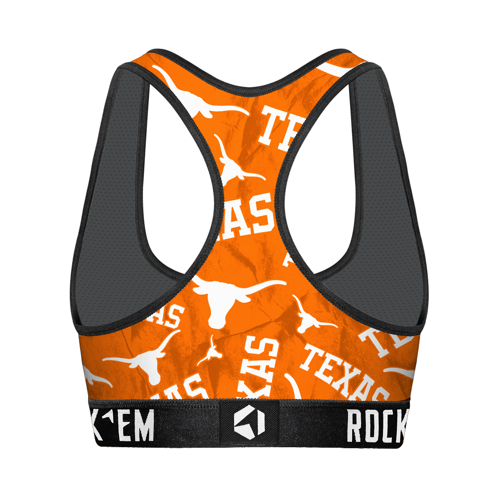 Women's Sports Bra - Texas Longhorns - Logo All-Over