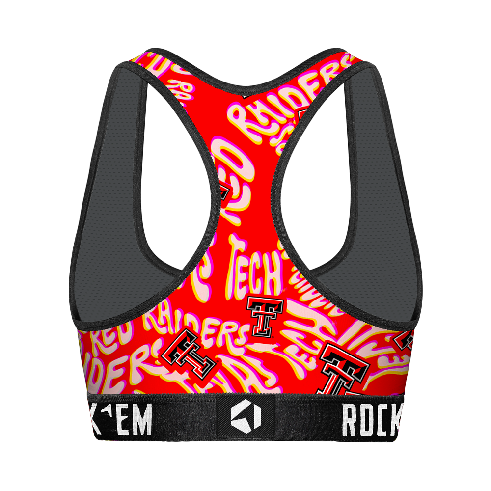 Women's Sports Bra - Texas Tech Red Raiders - Twisted Wordmark