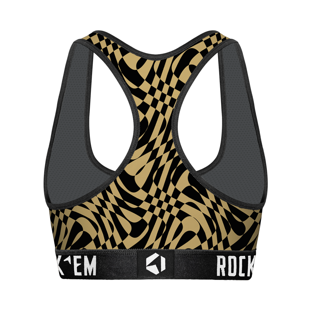 Women's Sports Bra - UCF Knights - Wavy Checkers