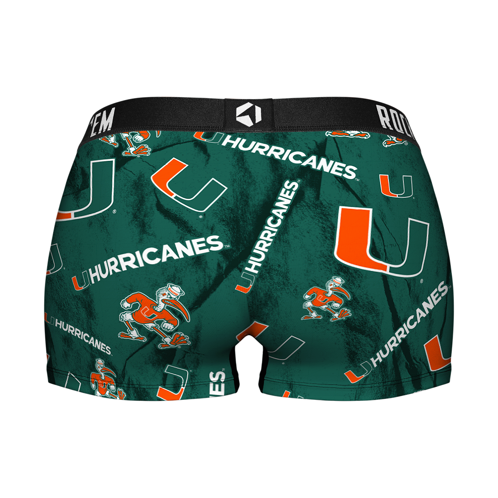 Women's Boy Shorts - Miami Hurricanes - Logo All-Over