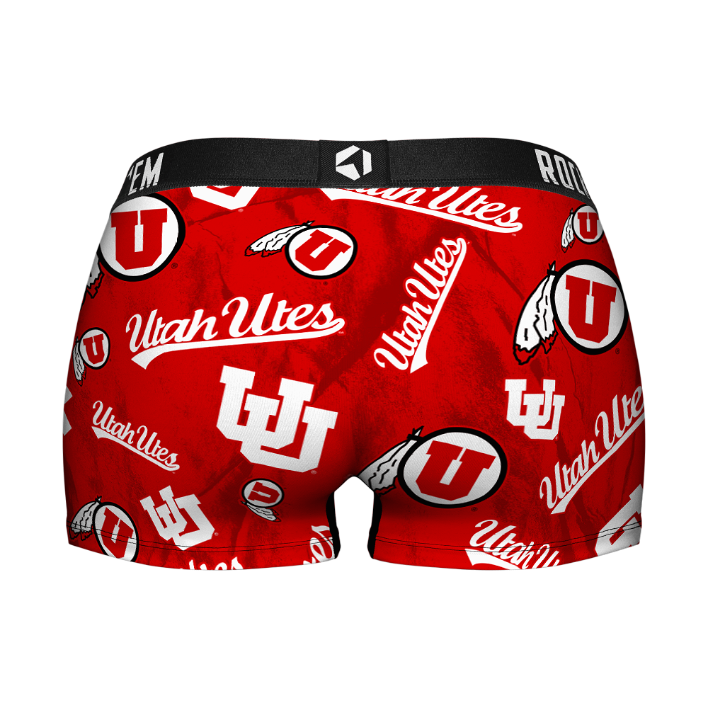 Women's Boy Shorts - Utah Utes - Logo All-Over