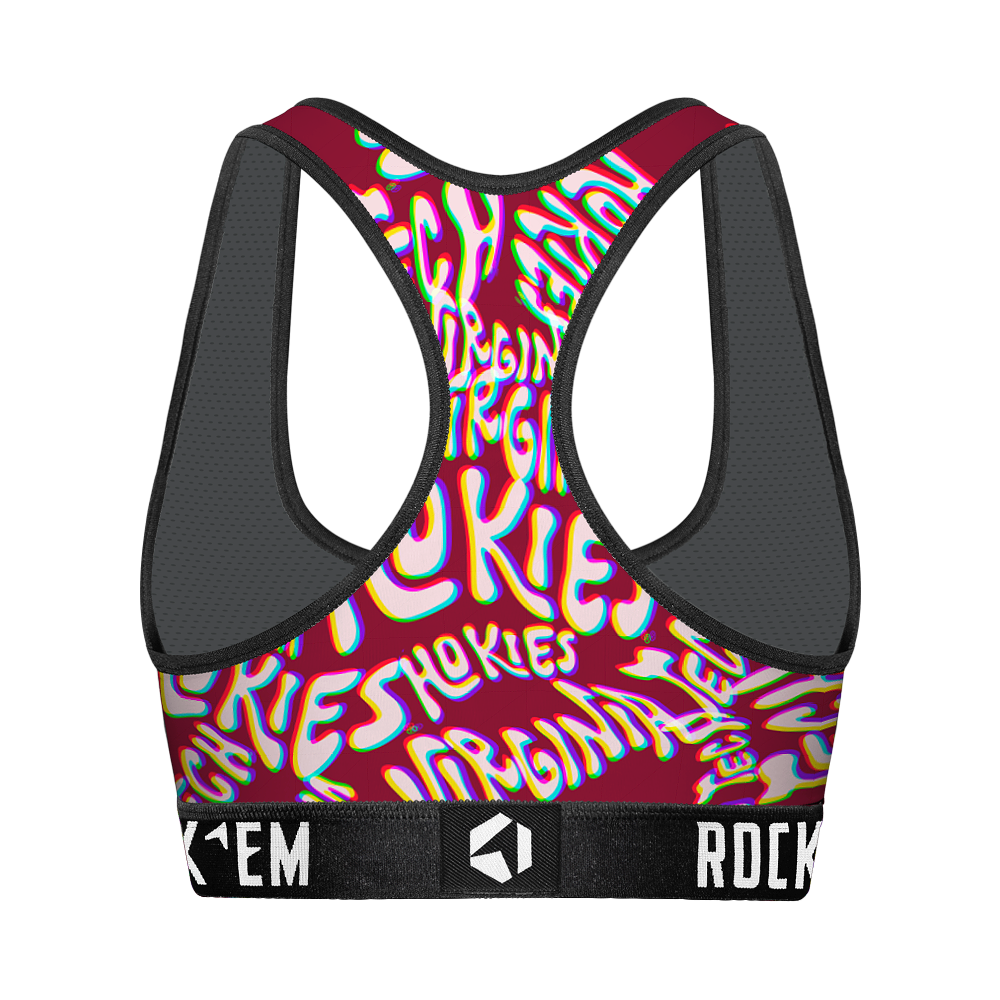 Women's Sports Bra - Virginia Tech Hokies - Twisted Wordmark