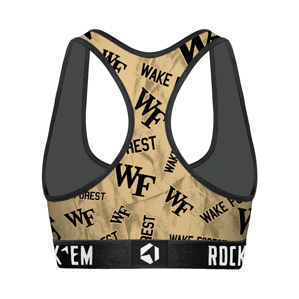 Women's Sports Bra - Wake Forest Demon Deacons - Logo All-Over