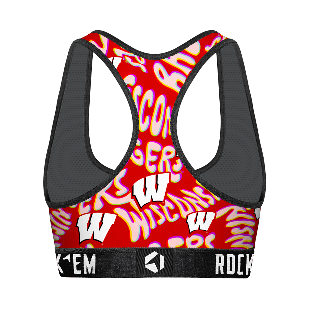 Women's Sports Bra - Wisconsin Badgers - Twisted Wordmark