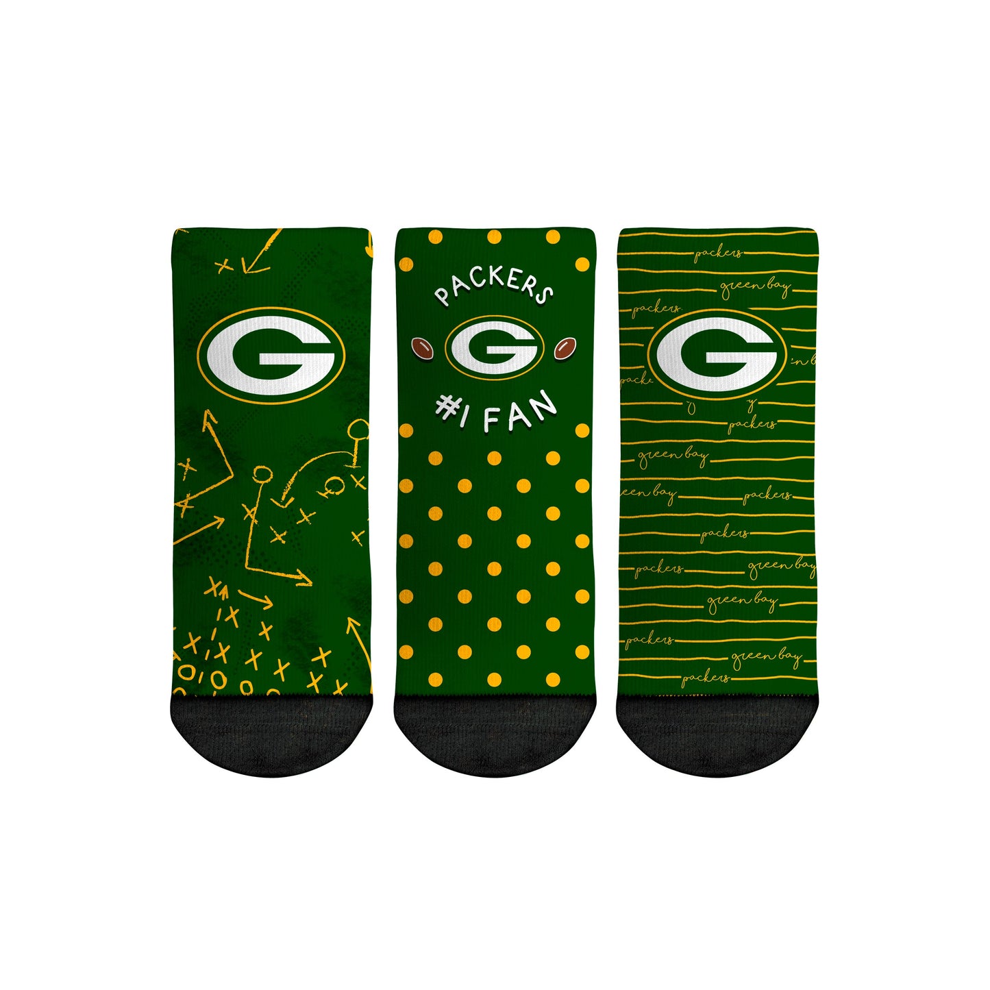 Green Bay Packers - Number 1 Fan 3-Pack (Toddler)