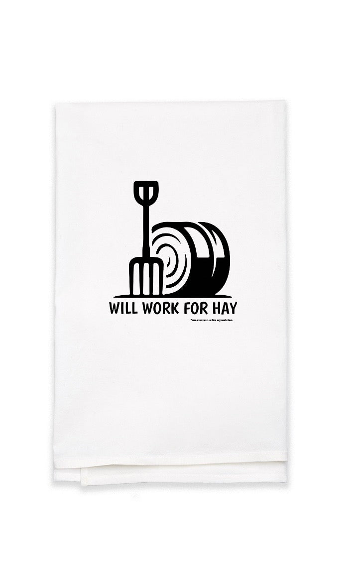 White Flour Sack Tea Towel - 27" x 27" - Work For Hay
