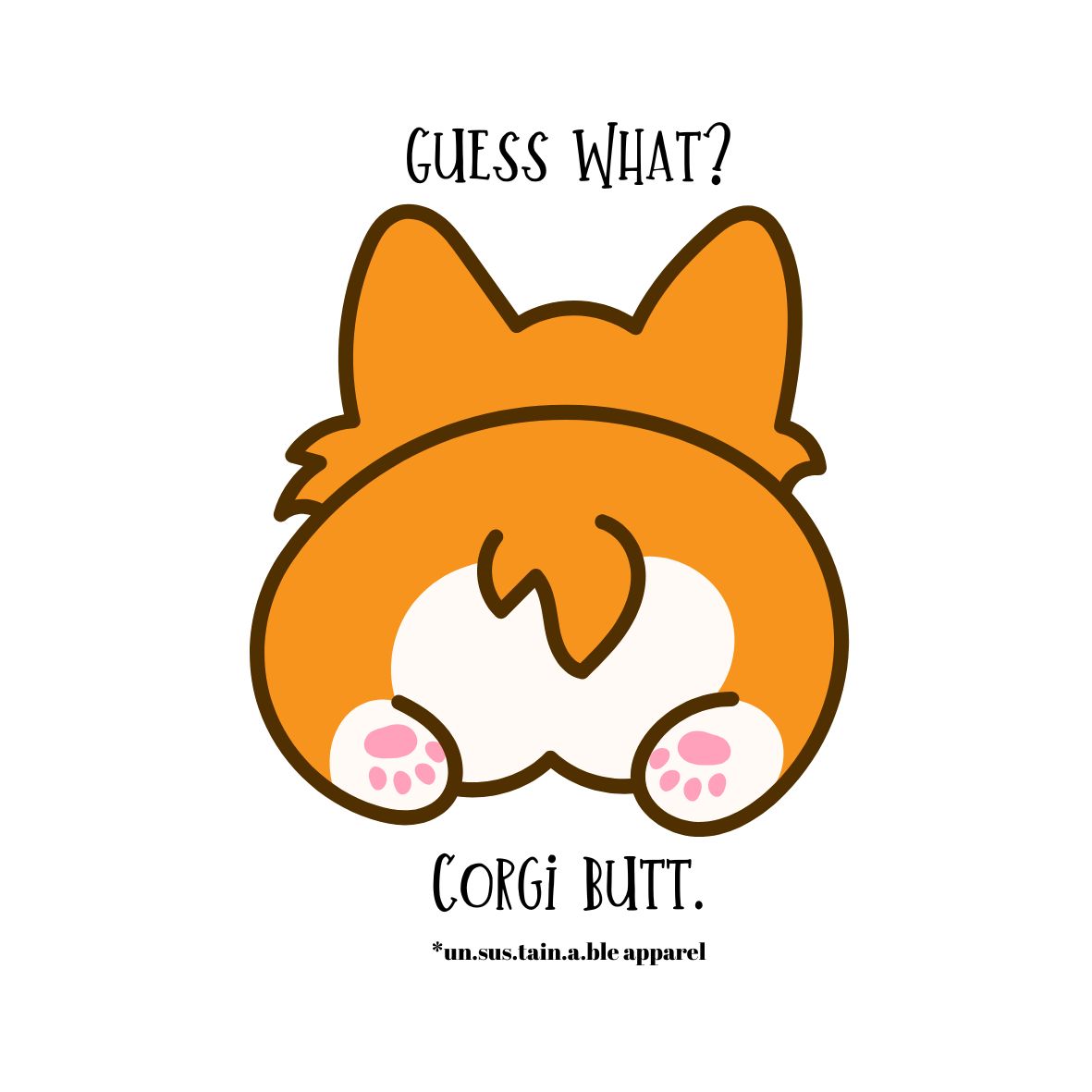 Die Cut Vinyl Stickers - 3x3 - Corgi Butt