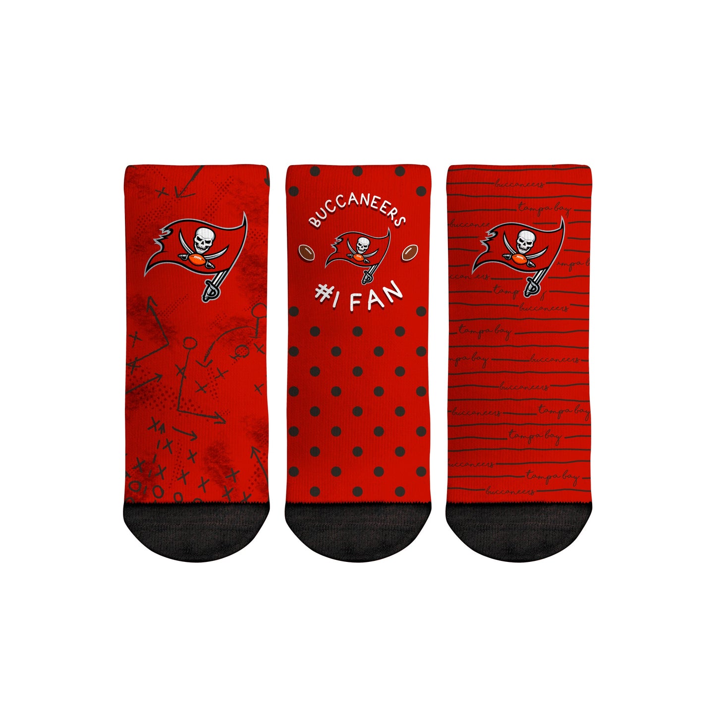 Tampa Bay Buccaneers - Number 1 Fan 3-Pack (Toddler)