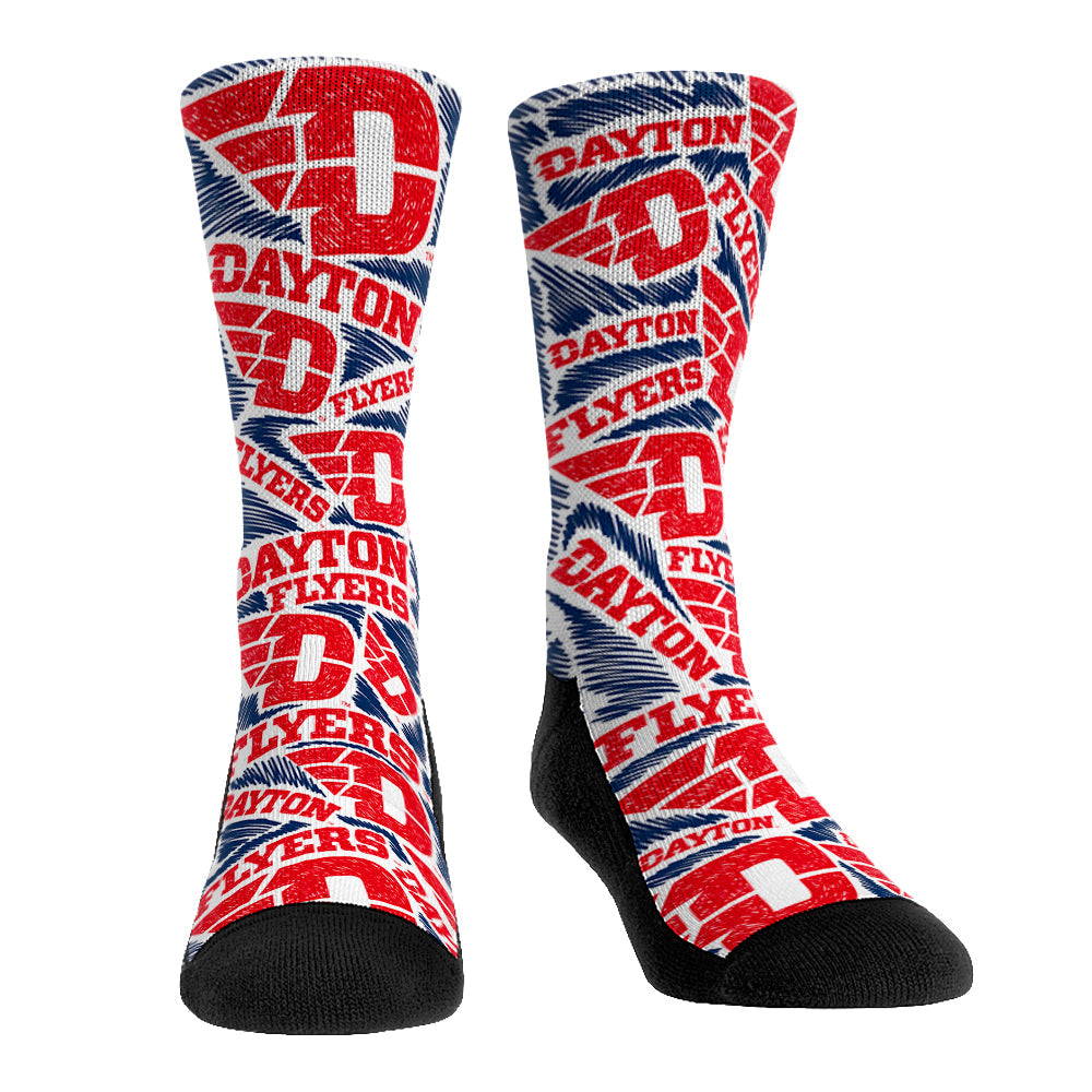 Dayton Flyers - Logo Sketch White
