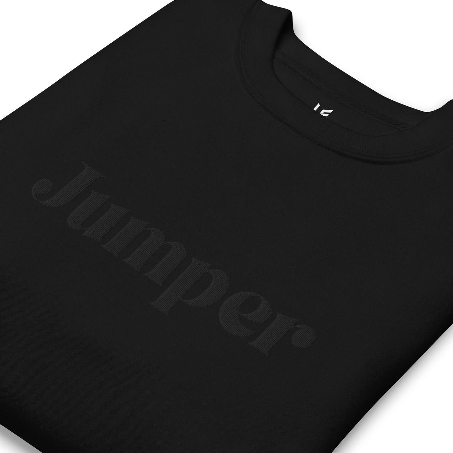 Unisex Premium Sweatshirt - Embroidered - Jumper (Black on Black)