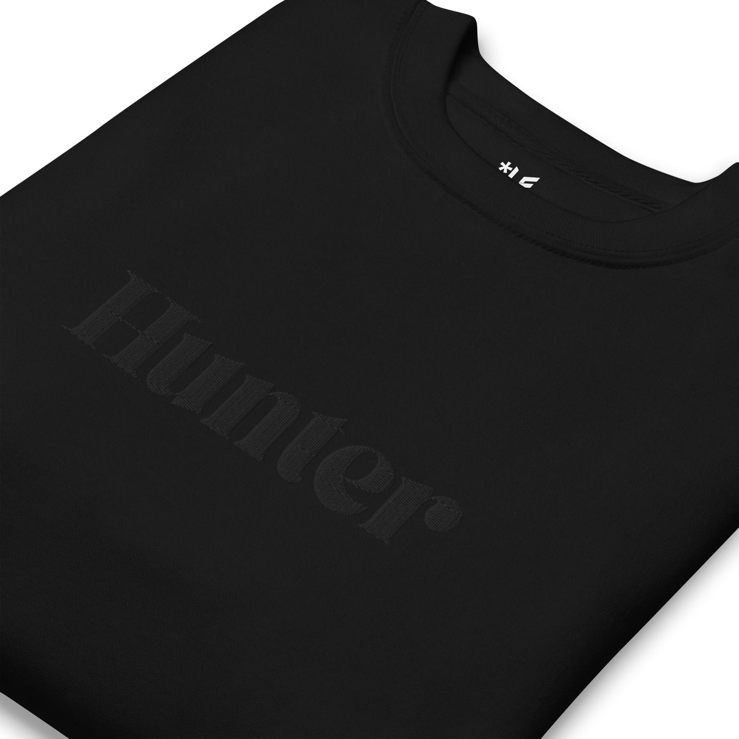 Unisex Premium Sweatshirt - Embroidered - Hunter (Black On Black)