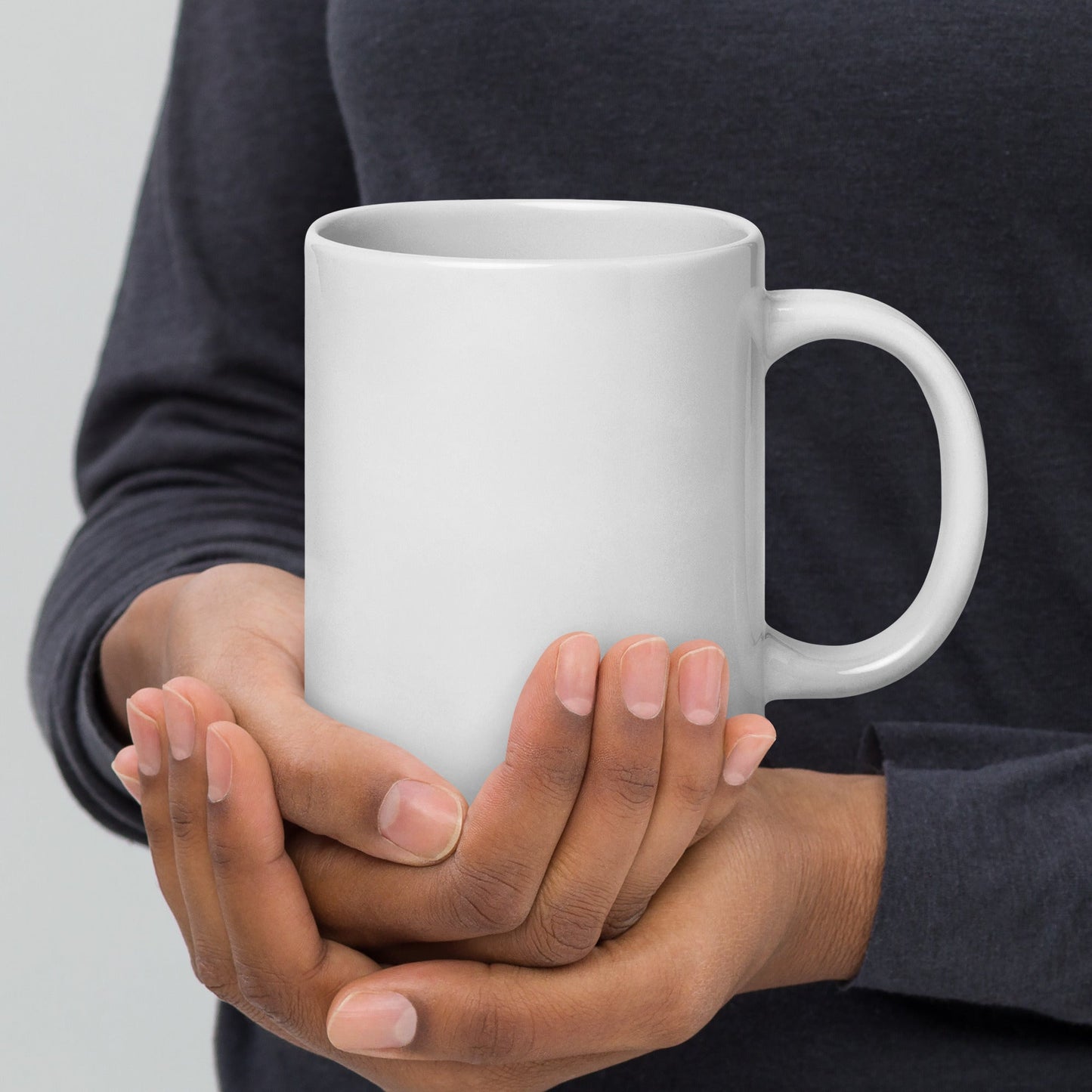 Jumbo White Glossy Mug - 20 oz. - Horse Hair