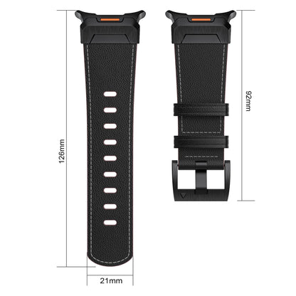 Mecha Bezel Leather Strap for Galaxy Watch 7 Ultra/8 Ultra