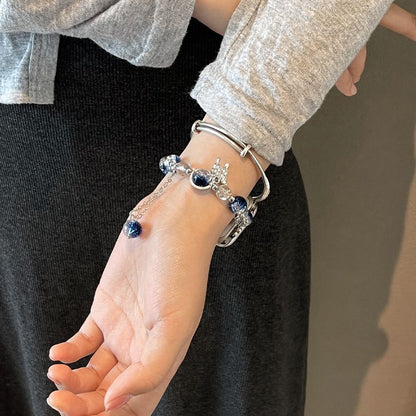 Blue Star Diamond Butterfly Chic Tweed Women's Watch Strap for Apple Watch