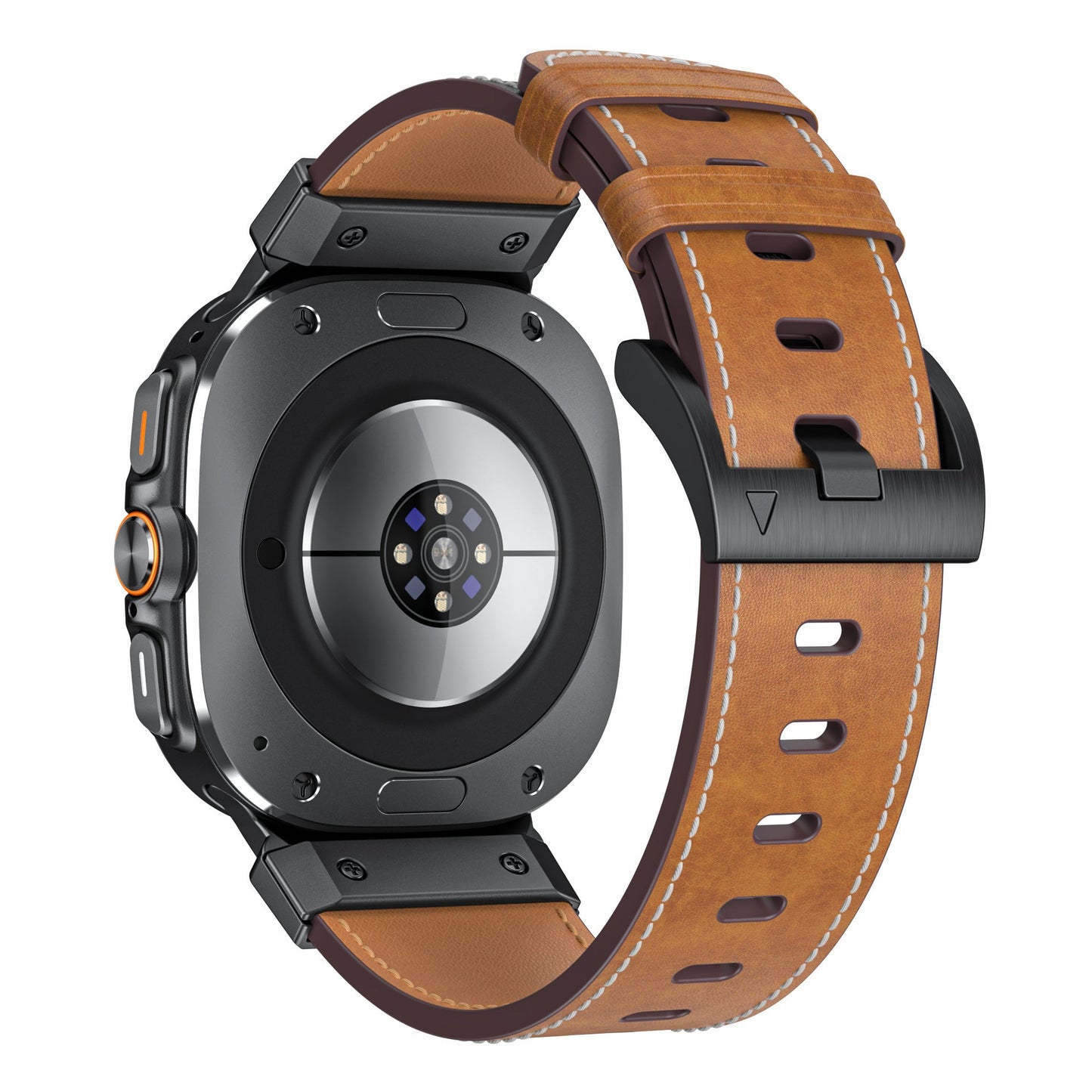 Mecha Bezel Leather Strap for Galaxy Watch 7 Ultra/8 Ultra