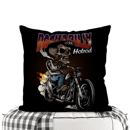 Motorcycle-Themed Double-Sided Square Pillow