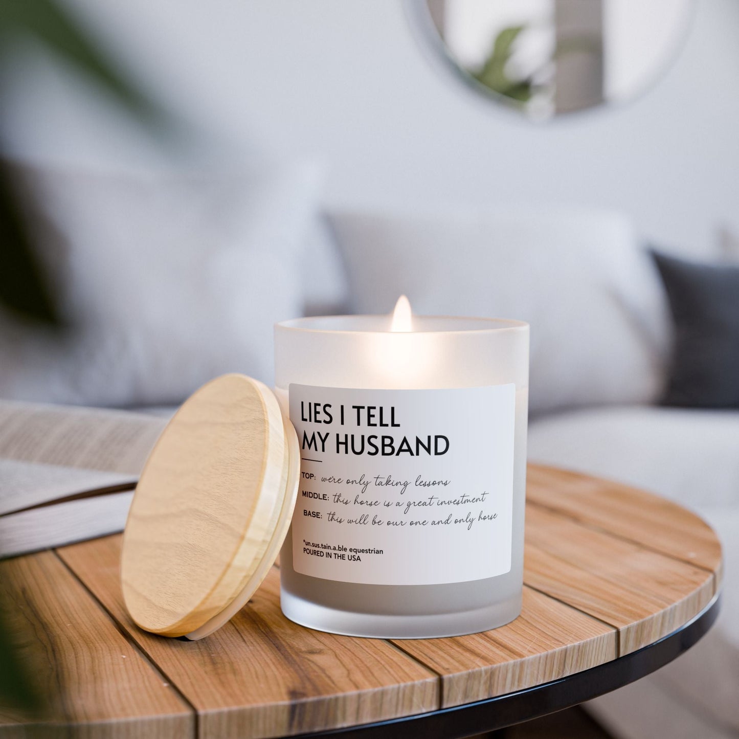 Frosted Glass Candle, 11oz - Lies