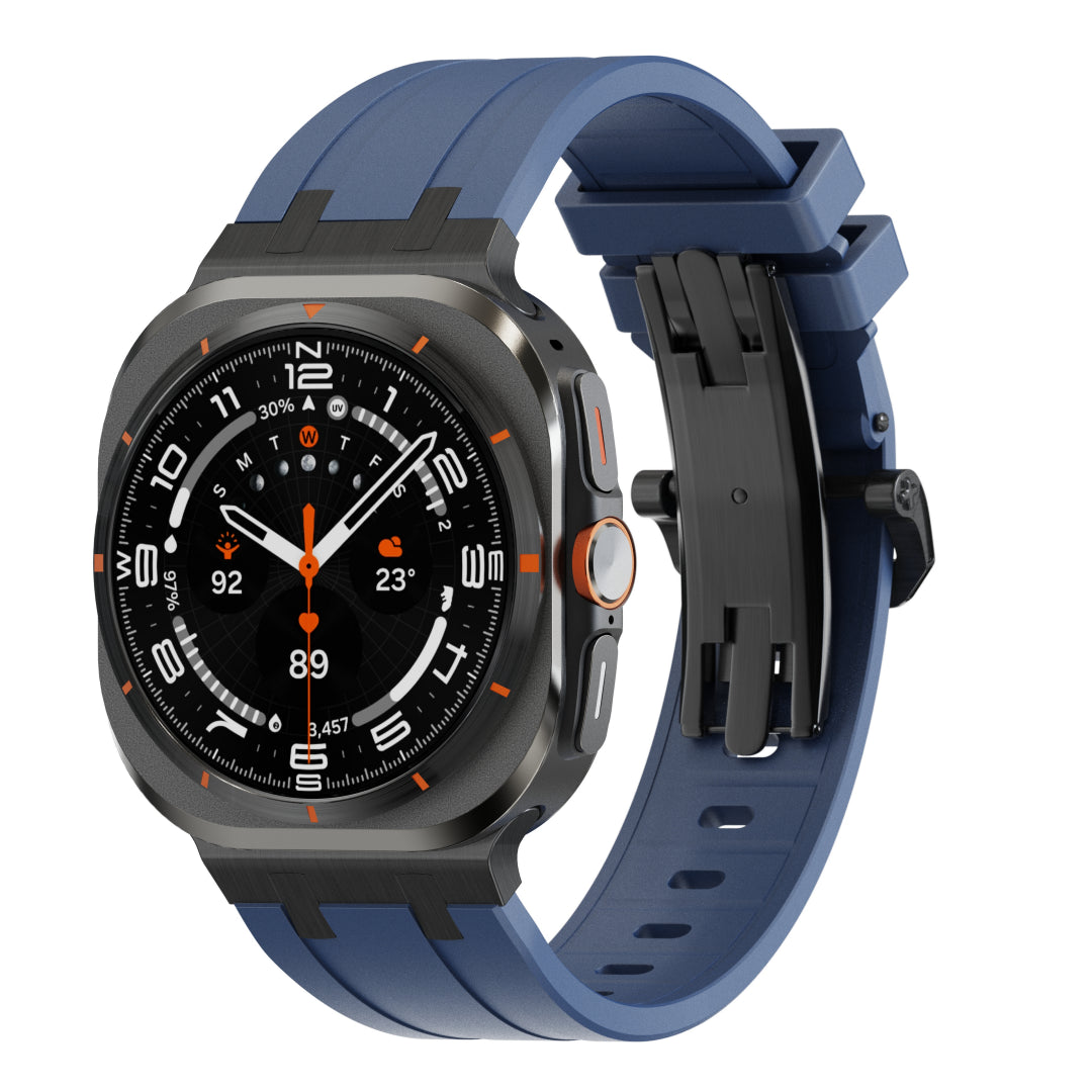 Luxury AP Butterfly Buckle Silicone Band For Galaxy Watch 7 Ultra/8 Ultra