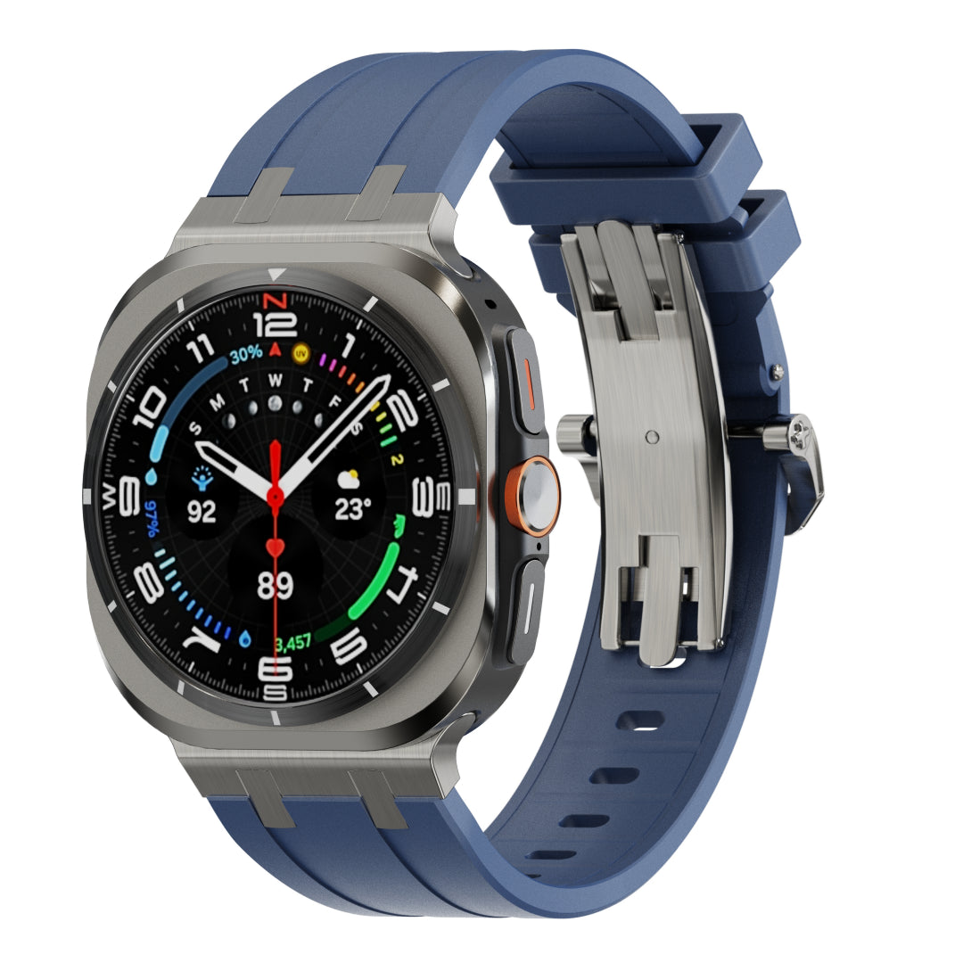 Luxury AP Butterfly Buckle Silicone Band For Galaxy Watch 7 Ultra/8 Ultra