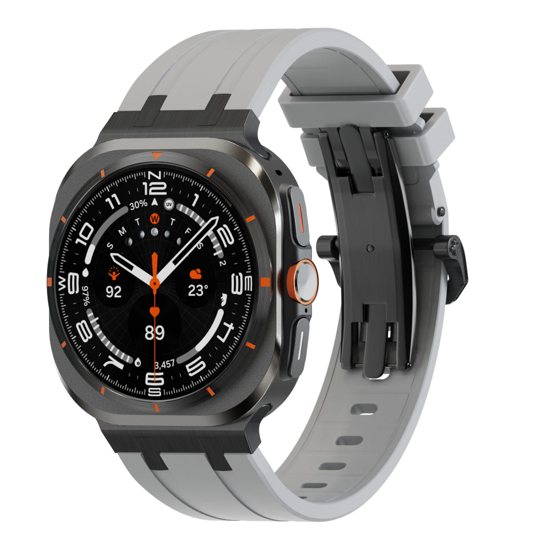 Luxury AP Butterfly Buckle Silicone Band For Galaxy Watch 7 Ultra/8 Ultra