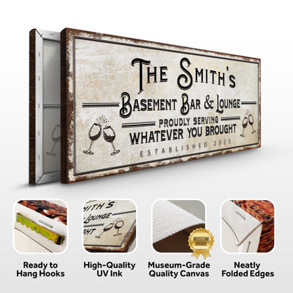 Basement Bar And Lounge Sign X