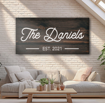 Wooden Family Name Sign