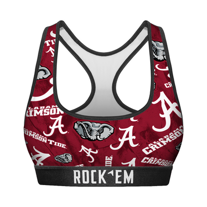 Women's Sports Bra - Alabama Crimson Tide - Logo All-Over