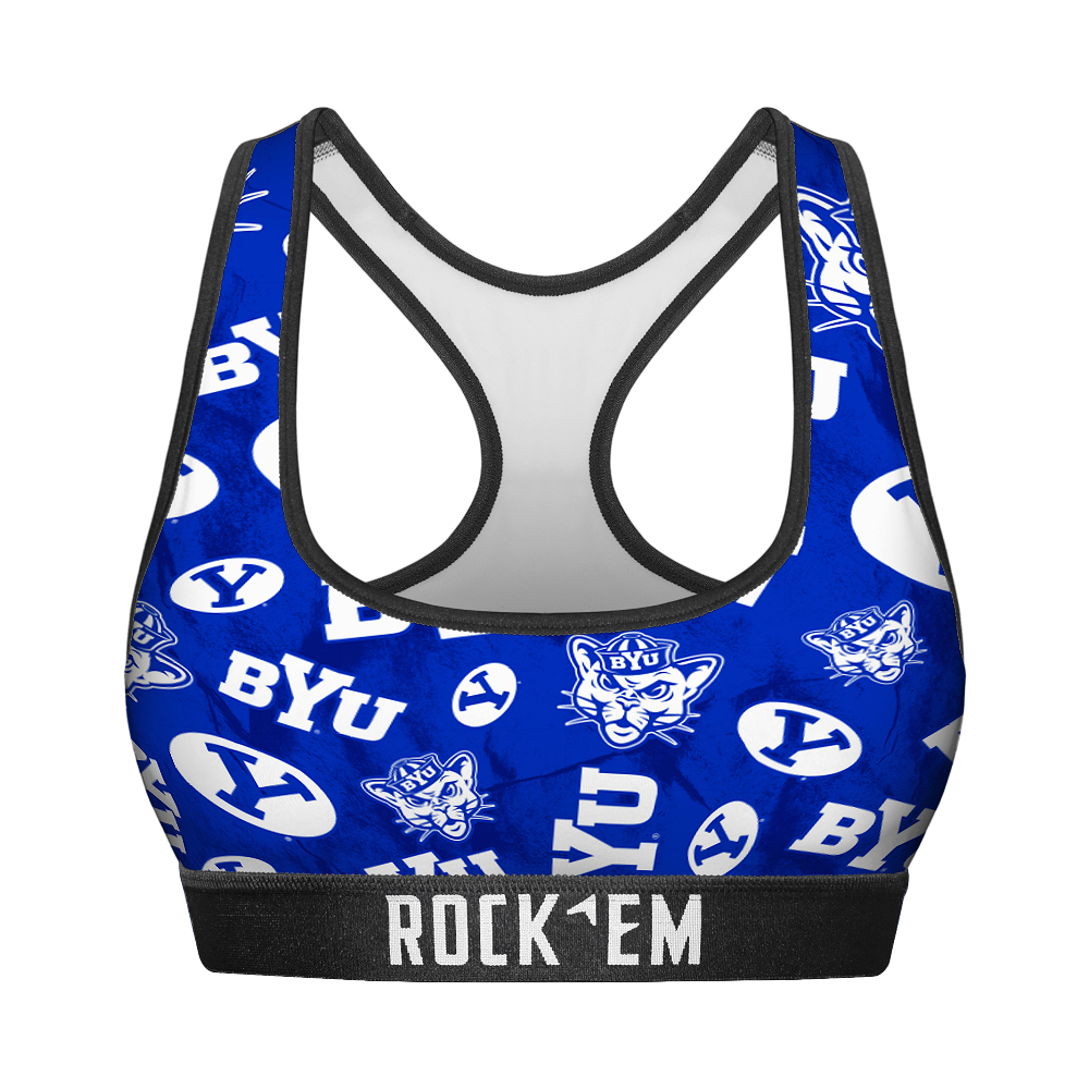 Women's Sports Bra - BYU Cougars - Logo All-Over
