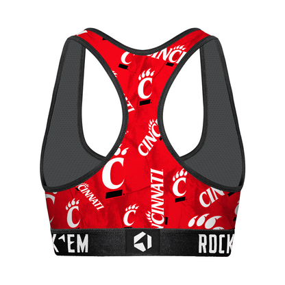 Women's Sports Bra - Cincinnati Bearcats - Logo All-Over
