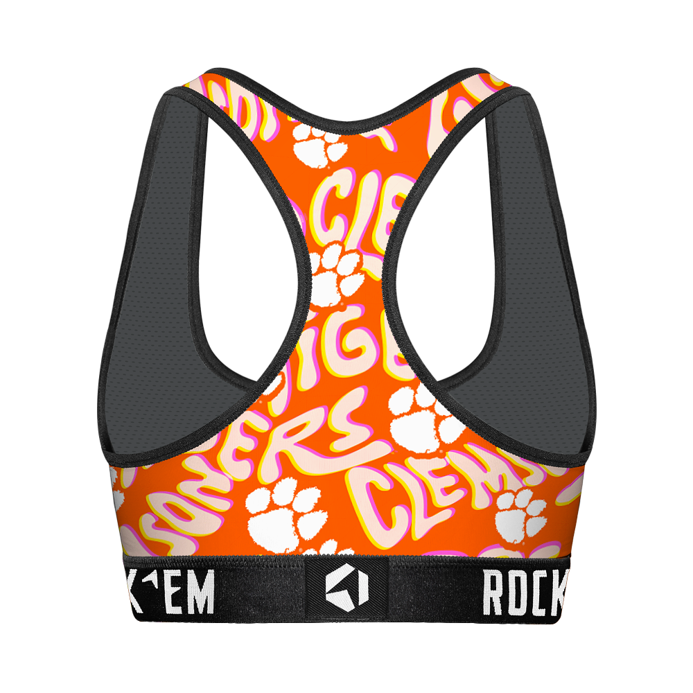 Women's Sports Bra - Clemson Tigers - Twisted Wordmark