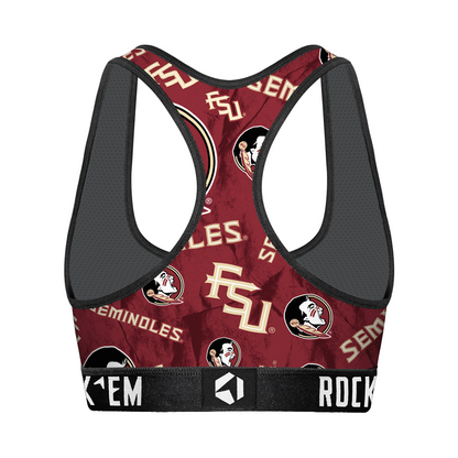 Women's Sports Bra - Florida State Seminoles - Logo All-Over