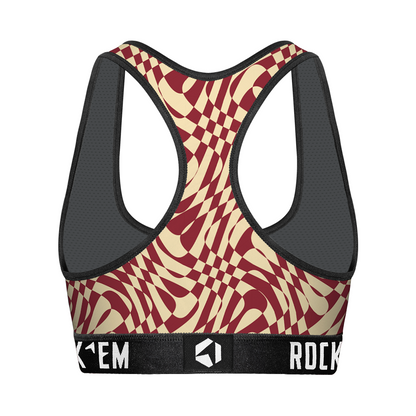 Women's Sports Bra - Florida State Seminoles - Wavy Checkers