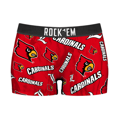 Women's Boy Shorts - Louisville Cardinals - Logo All-Over