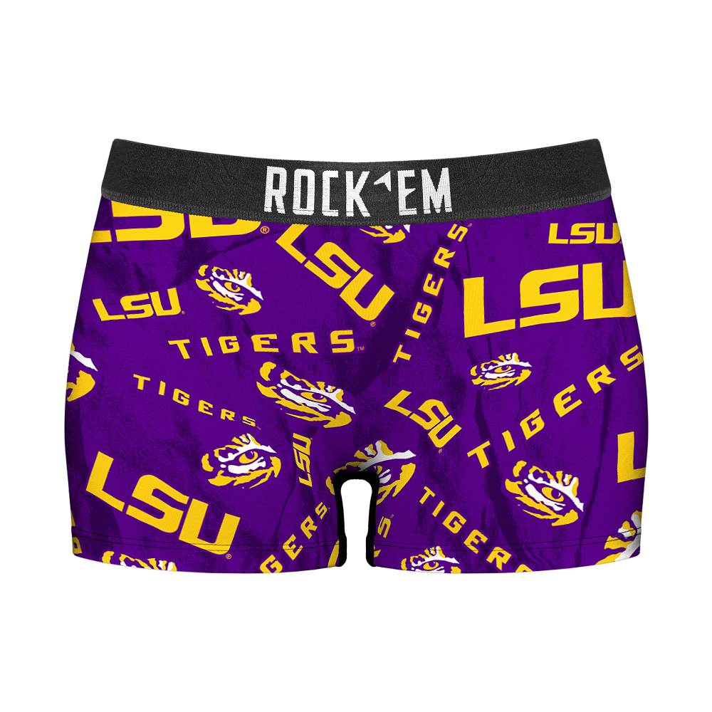 Women's Boy Shorts - LSU Tigers - Logo All-Over