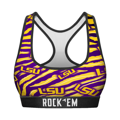 Women's Sports Bra - LSU Tigers - Tiger Stripes