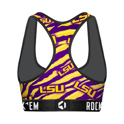 Women's Sports Bra - LSU Tigers - Tiger Stripes