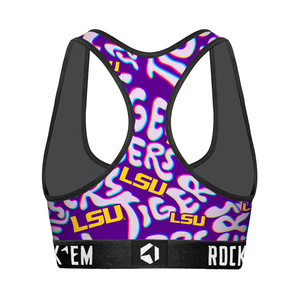 Women's Sports Bra - LSU Tigers - Twisted Wordmark