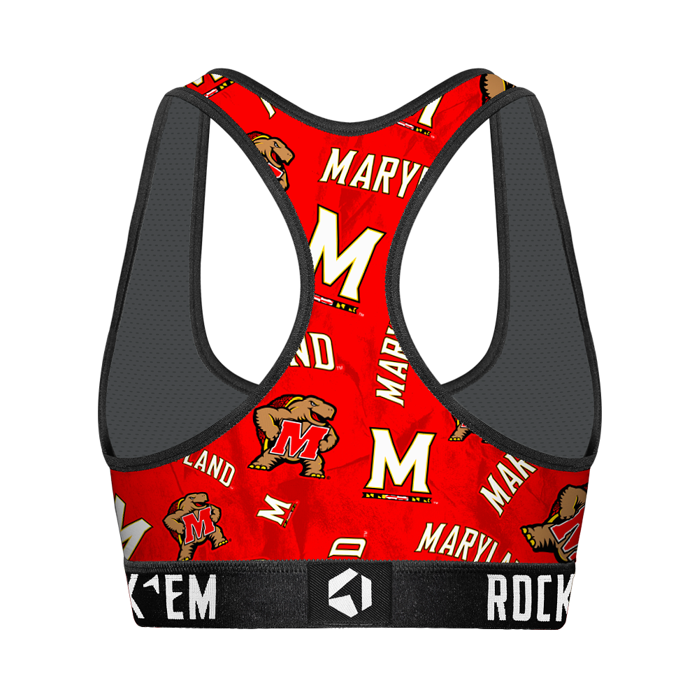 Women's Sports Bra - Maryland Terrapins - Logo All-Over